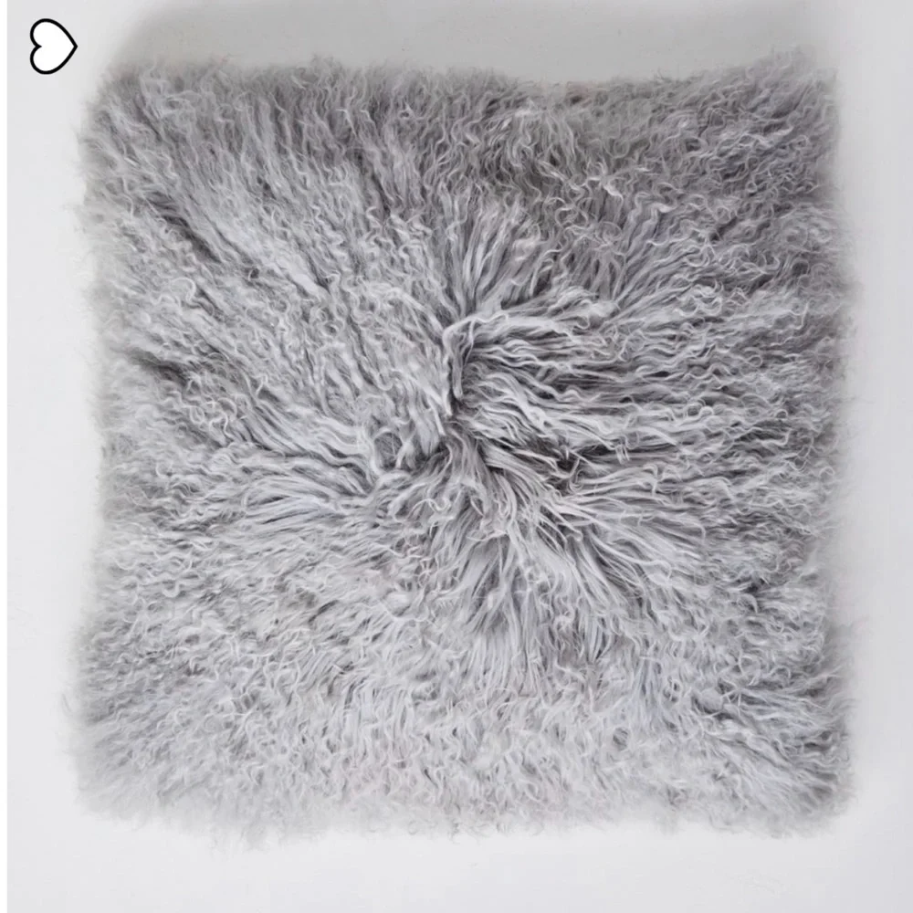 Used Mongolian lamb pillow cover from West Elm